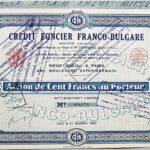 Credit Foncier Franco Bulgare Société Anonyme Paris 1930