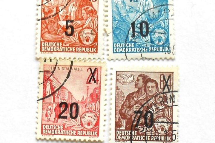 DDR Briefmarken 1954 Aufdruck