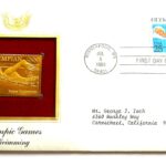 Olympic Games Swimming gold stamp USA