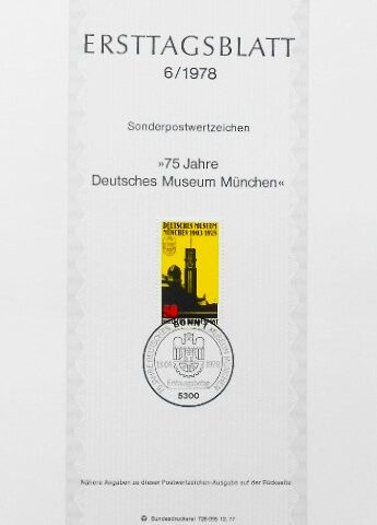 Ersttagsblatt 6 1978 75 Jahre Deutsches Museum München Briefmarke