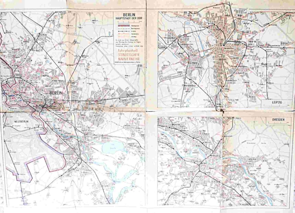 Ubersichtskarte zum Kursbuch der Deutsches Reichsbahn DDR