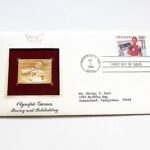 Olympic Games boxing and bobshedding gold USA stamp