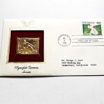 Olympic games tennis USA gold stamp