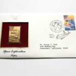 Space Exploration Sojuz USA gold stamp