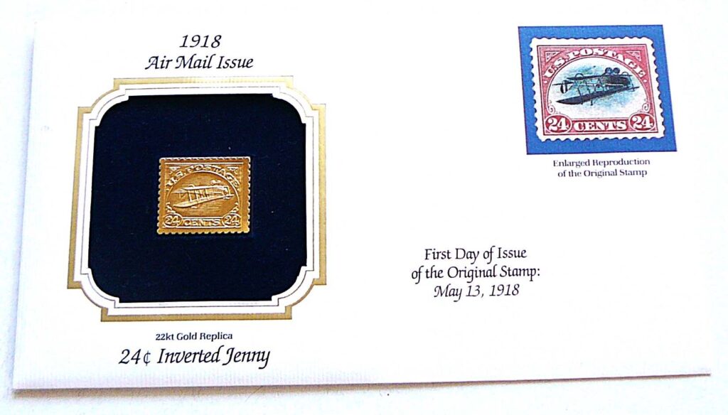 24 c Inverted Jenny USA gold stamp