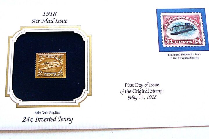 24 c Inverted Jenny USA gold stamp