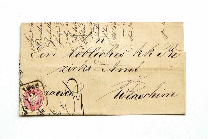 5 Kreuzer Wlaschim letter