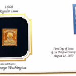 90 c George Washington USA gold stamp