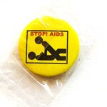 Stop AIDS badge pin