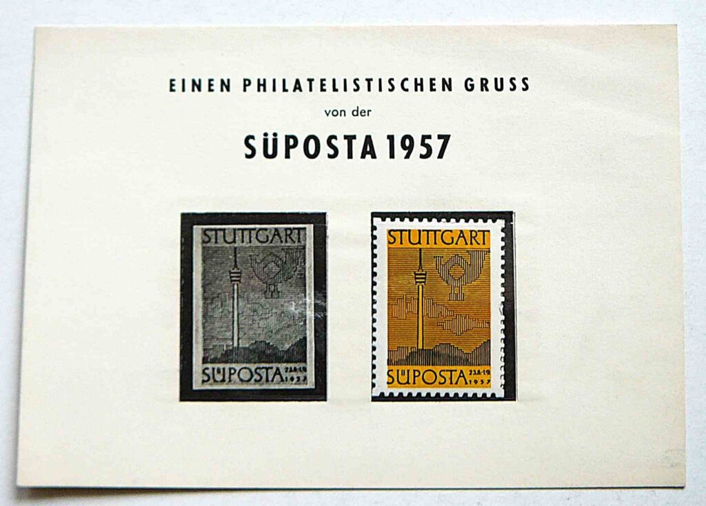 Süposta 1957 Stuttgart stamp block Briefmarke