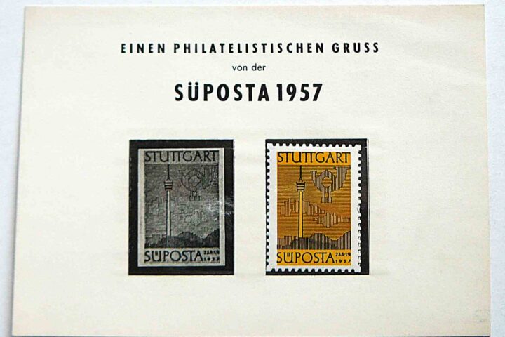 Süposta 1957 Stuttgart stamp block Briefmarke