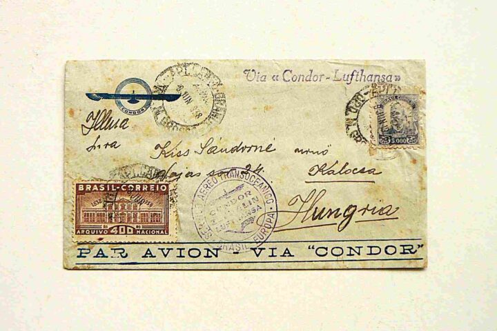 Via Condor Lufthansa letter Brazil to Hungary 1938