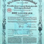 Central Goldpfandbrief 1000 Goldmark 1927 Berlin