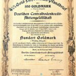 Gold Hypothekenpfandbrief 100 Goldmark 1937 Berlin