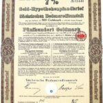 Gold-Hypothekenpfandbrief 500 Goldmark 1927 Dresden