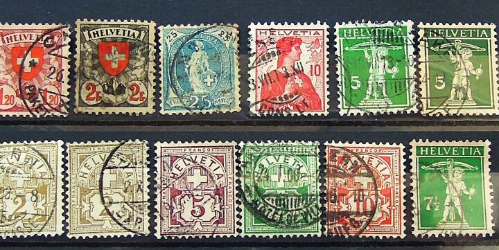 Helvetia Swiss stamp lot No1