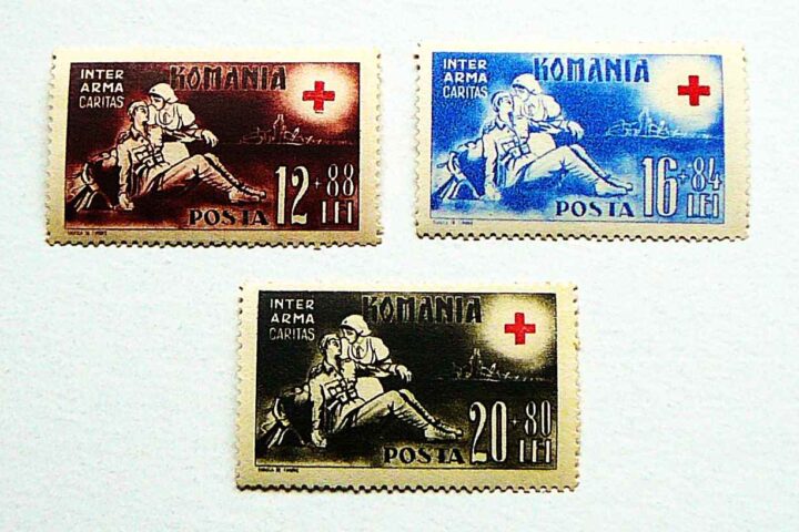 Red Cross stamp lot Romania