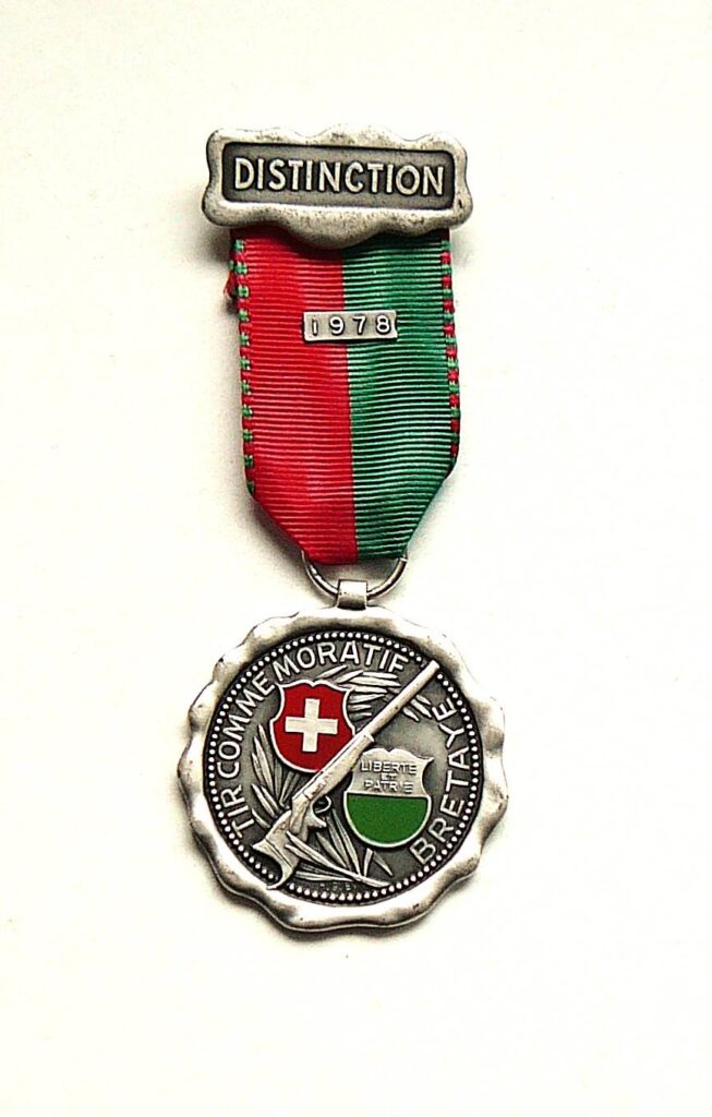 Tir Commemoratie Bretaye 1978 Distinction Switzerland shooting badge