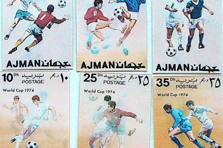 World Cup 1974 3 D Ajman stamp lot