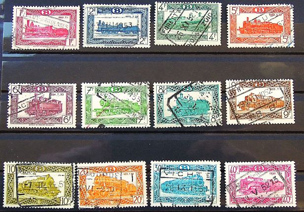 Locomotiv stamp Belgium 1950 Lot