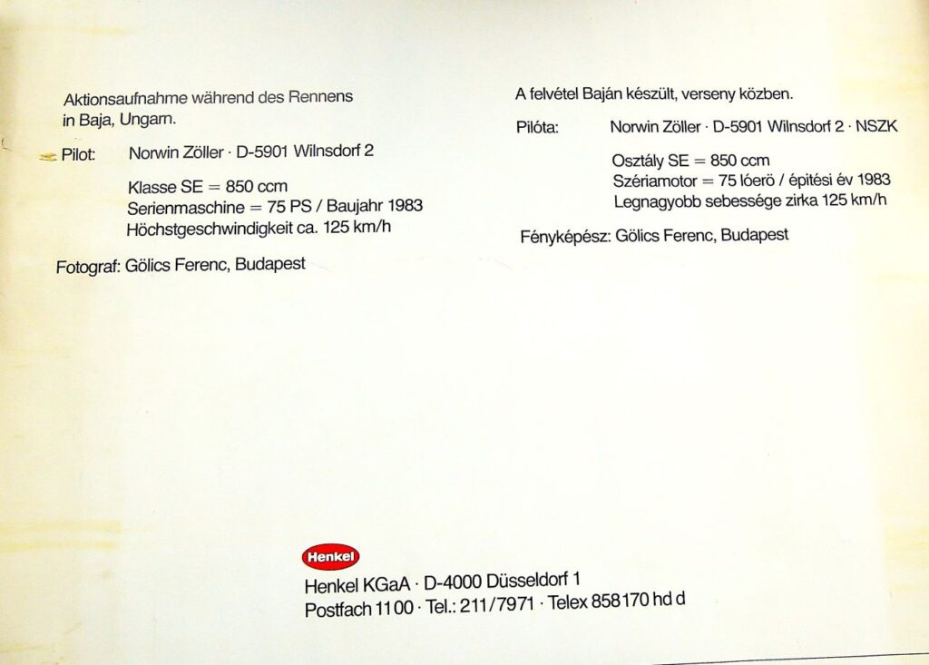 Poster zum Schnellbootrennen mit Norwin Zöller Unterschrift