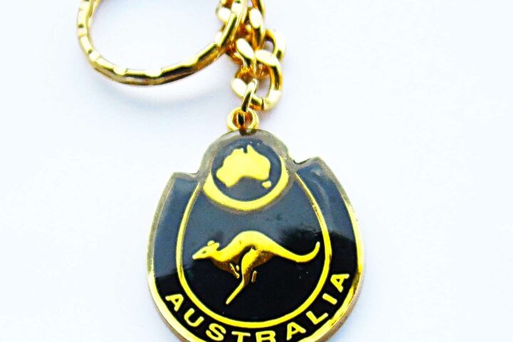 Australia kangaroo black keychain