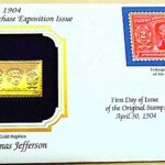 2 c Thomas Jefferson USA gold stamp