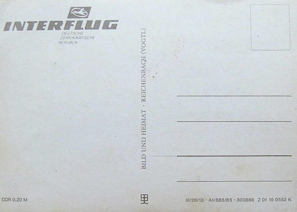 Interflug DDR Postkarte