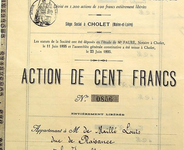 Action Sociéte Des Conserves Choletaises 1895
