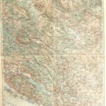 Dubrovnik Ragusa surrounding old map 1914