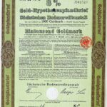 Gold-Hypothekenpfandbrief 1000 Goldmark 1928 Dresden