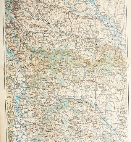 Iasi surroundings Romania old map 1915