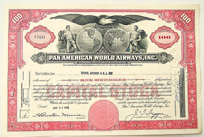 Pan Am Capital stock 1959 share USA