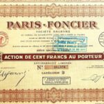 Paris Foncier Action Cent Francs 1925 France share