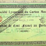 Société Lyonnaise du Carton Moulé Action 1929