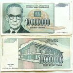 10 million Deset miliona dinar 1993 Belgrad Jugoslavia banknote paper money