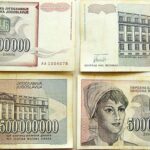 500 million Pet Stotina miliona dinar 1993 Belgrad Jugoslavia banknote paper money