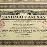 Compagnie Miniére De Santiago Y Anexas share Paris 1925