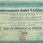 Etablissements André Vaissaire share 1920 Paris
