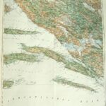 Mostar Hvar Korcula Mljet Adria old map 1915