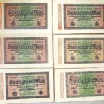 20000 Zwanzigtausend Mark Reichsbanknote Berlin 1923 6 pcs Lot banknote paper money