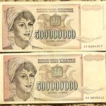 500 million Pet Stotina miliona dinar 1993 Belgrad Jugoslavia 6 pcs Lot banknote paper money