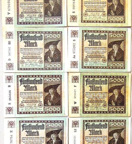 5000 Fünftausend Mark Reichsbanknote 1922 Berlin 8 pcs Lot