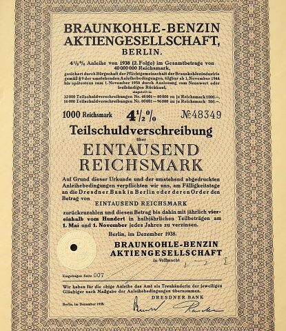 Braunkohle-Benzin Aktiengesellschaft Berlin 1938