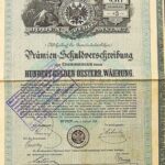 K.K. Priv. Allgem. Oesterreichische Boden Credit Anstalt Prämien Schuldverschreibung Wien 1889