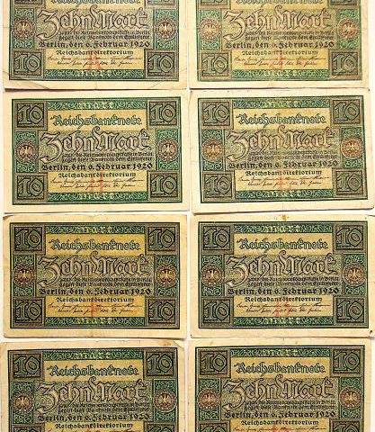 10 Zehn Mark Reichsbanknote 1920 Berlin