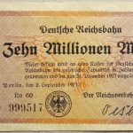 10 Zehn Millionen Mark Deutsche Reichsbahn 1923 Berlin