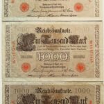 1000 Ein Tausend Mark Reichtsbanknote 1910 Lot 3 pcs
