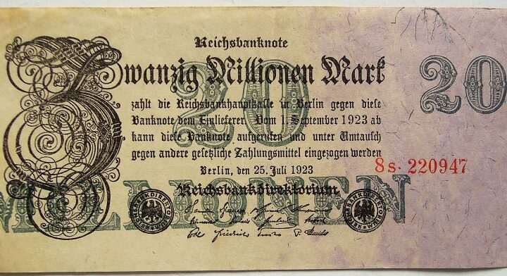 20 Zwanzig Millionen Mark Reichsbanknote Berlin 1923
