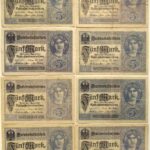 5 Fünf Mark Darlehenskassenschein 1917 8pcs Lot Berlin Germany Banknote paper money